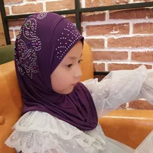 24 шт./лот) Разные цвета маленькие девочки мусульманский хиджаб дети исламский шарф XHGT025