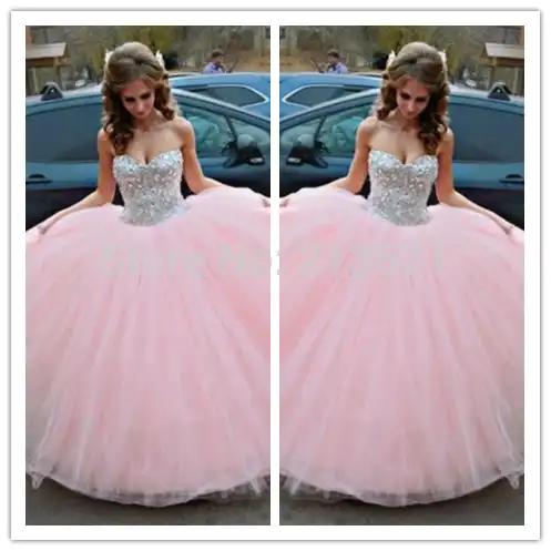 pink and white ball gown