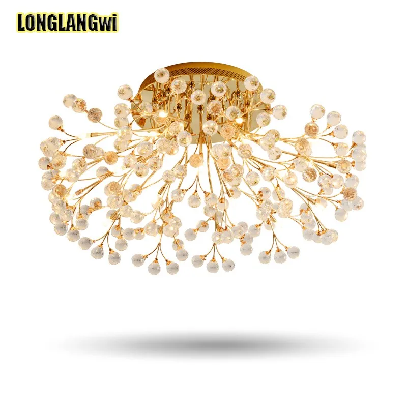 

New design Modern Europe Type Crystal Chandeliers Lamp Circular Dining Room Living Room G4 LED Lighting Gold/Silver