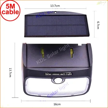 

split mounting 48 LED 900lm Solar Light PIR +motion+radar Panel Lamp Garden Le for Back Door Step Stair Fe 5M cabl