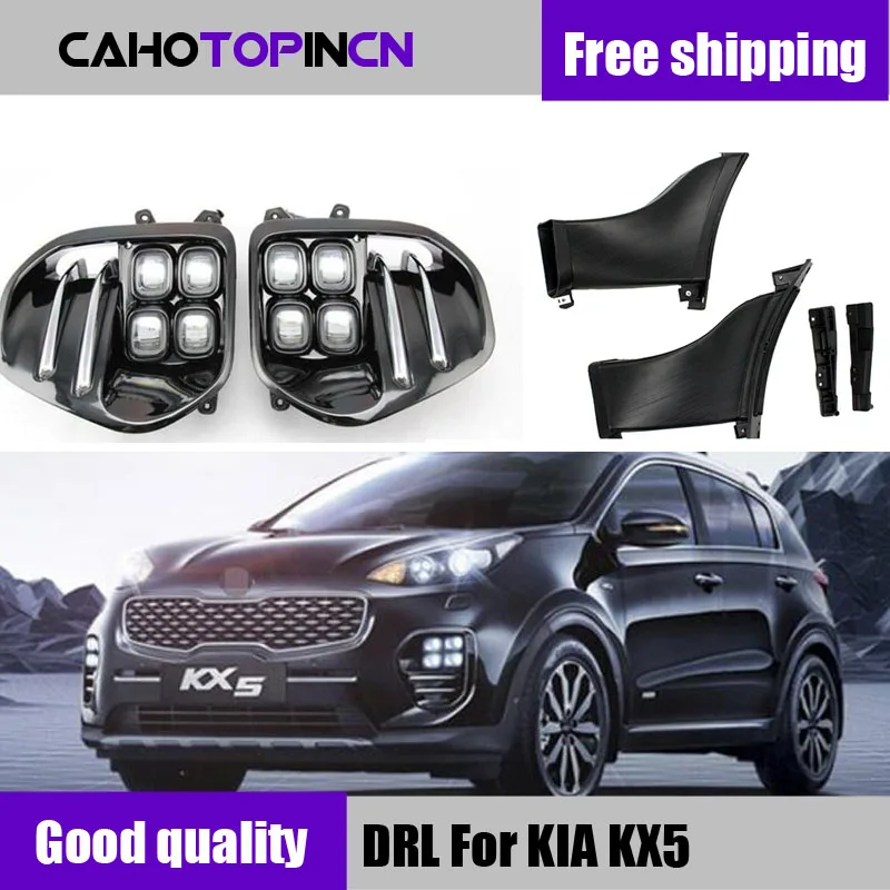 

OEM LED Fog Light Lamp Daytime Running Light Set For KIA Sportage QL kx5 2016 2017 + Auto Car White LED DRL Light For KIA KX5
