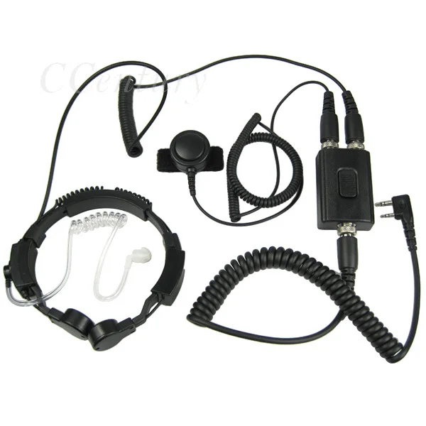 XQF Heavy Duty Air Tube Throat Mic Headset Earpiece for Kenwodd Baofeng