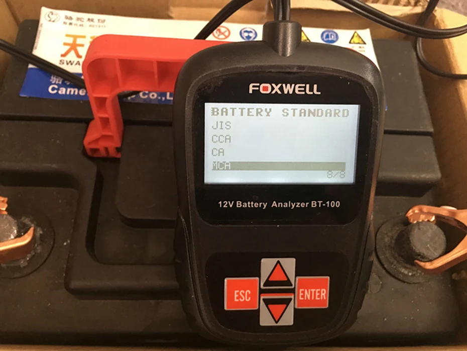 FOXWELL BT100 Pro 12 в цифровой автомобильный тестер батареи для свинцово-кислотных затопленных AGM гель 6 в 12 Вольт Автомобильный анализатор батареи 1100CCA