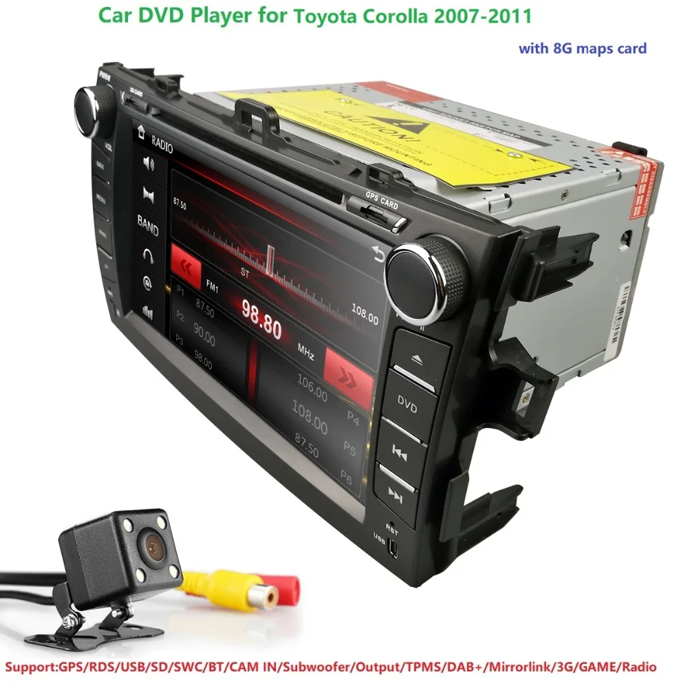 

8" for Toyota Corolla 2007-2011 2DIN Car Stereo GPS HeadUnit DVD Player Bluetooth Steering Wheel Control MirrorLink DAB+DVBT RDS