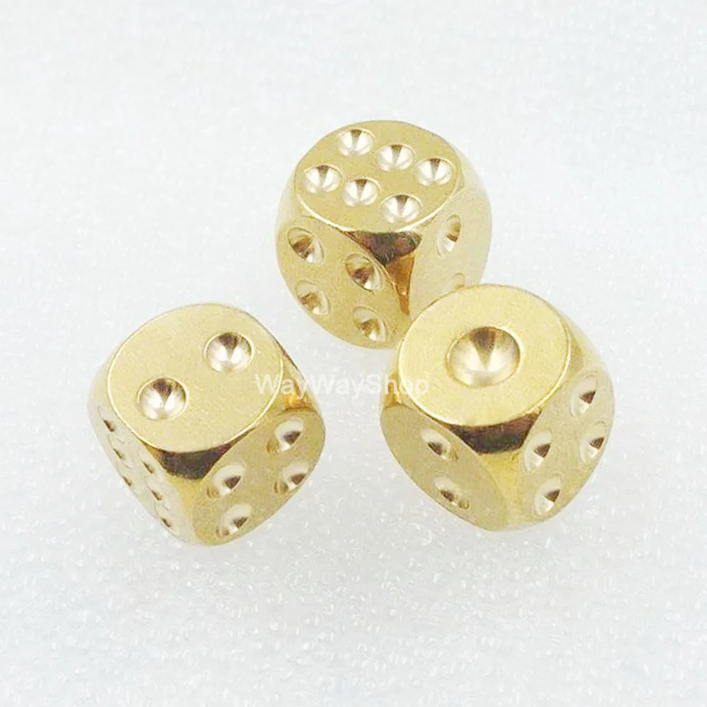 Buy 3 Pcs 13mm Solid Brass 6 Sided Dice + One Pcs Dice
