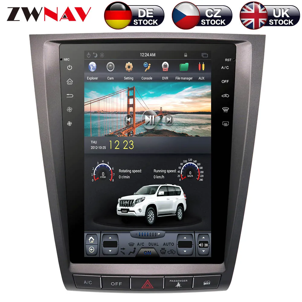 

ZWNVA Tesla IPS Screen Android 6.0 System Car No DVD Player Radio GPS Navigation For lexus GS GS300 GS350 GS450 GS460 2004-2011