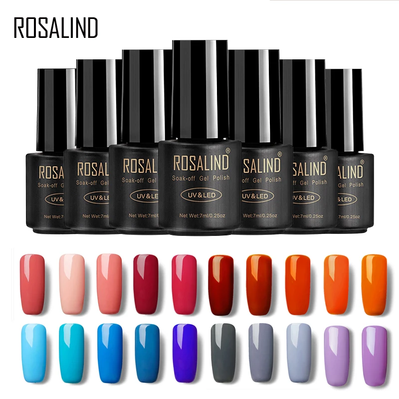 

ROSALIND Gel Varnish Nail Polish for Nails Extension 7ML Fresh Color Permanent Soak-off UV Manicure for Nail Art Hybrid Gel