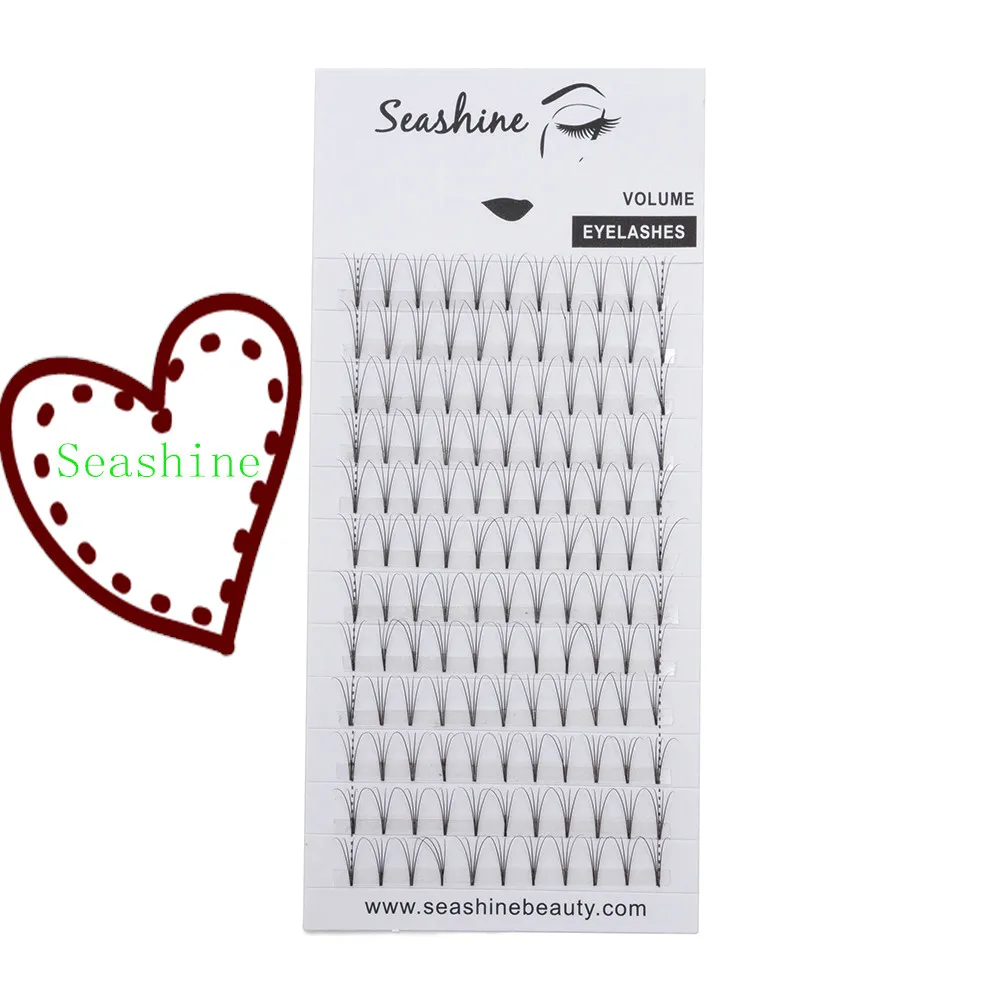 

Seashine Hot Selling Russia Volume Lashes High Quality Heat Bonded Short Stem Premade Fans Volume Lashes Eyelashes Extension