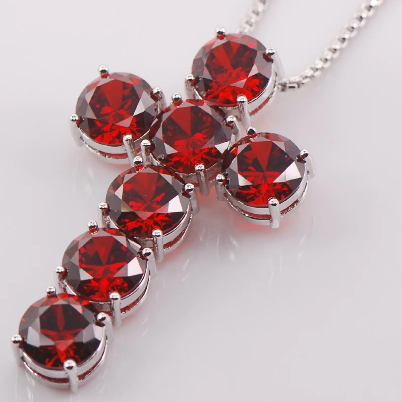 

Huge Cross Garnet 925 Sterling Silver Fashion Jewelry Pendant TE419