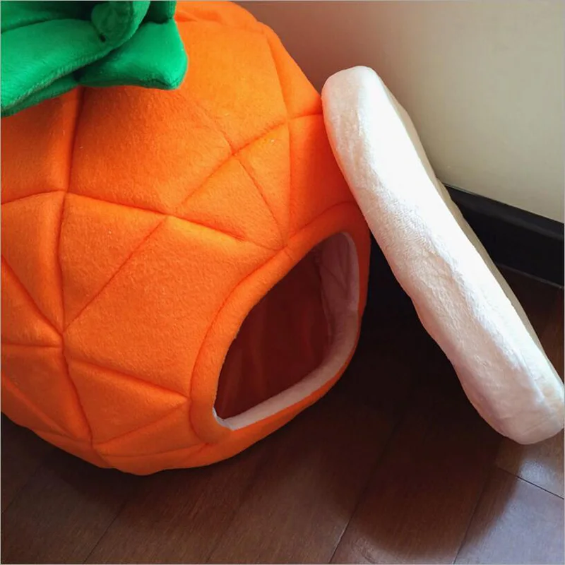 

Creative Cute Pineapple Pet House Sleep Basket Cat Puppy Dog Bed for Small Dogs Litter Lounger Foldable Kennel Sofa Niche Cave
