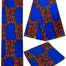 6 ярдов/партия элегантный насыщенного синего цвета Африканский воск с медным принтом батик воск ткань для одежды LB3-2