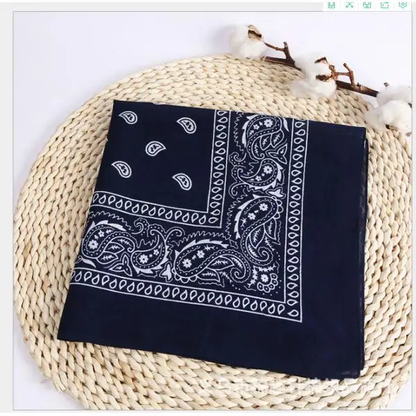 100% Cotton Fashion Bandana Multipurpose Paisley Printing Cowboy Bandanas Square Scarf Headbands Necktie for Men Women 55 x 55cm