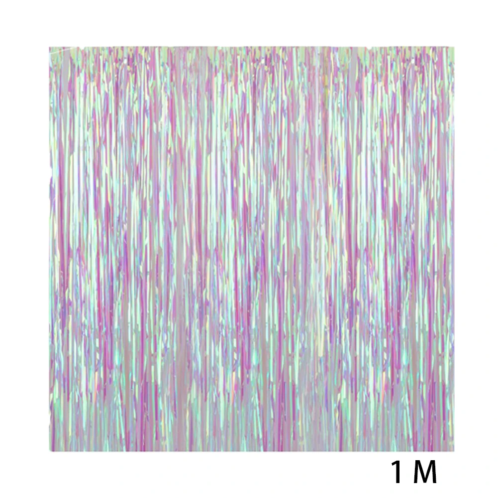 Украшения стены прозрачные красочные пластиковые дома День рождения дождь бахрома занавес фоны вечерние фотобудка Свадебные блестящие двери - Цвет: 1m
