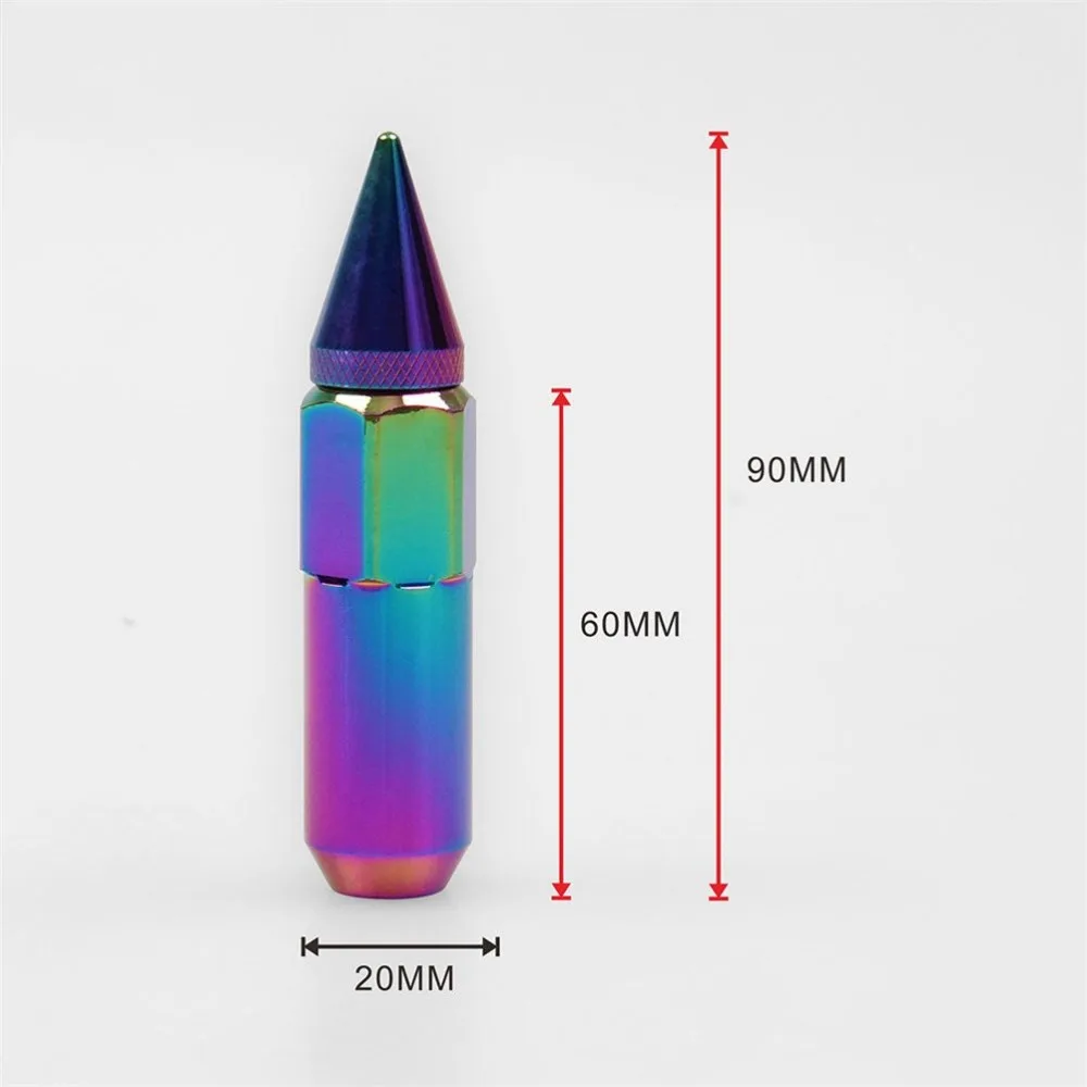 60 мм 12x1,25 алюминиевые колесные гайки 20 шт., крепящаяся удлиненная гайка, ремонтная Шестигранная гайка