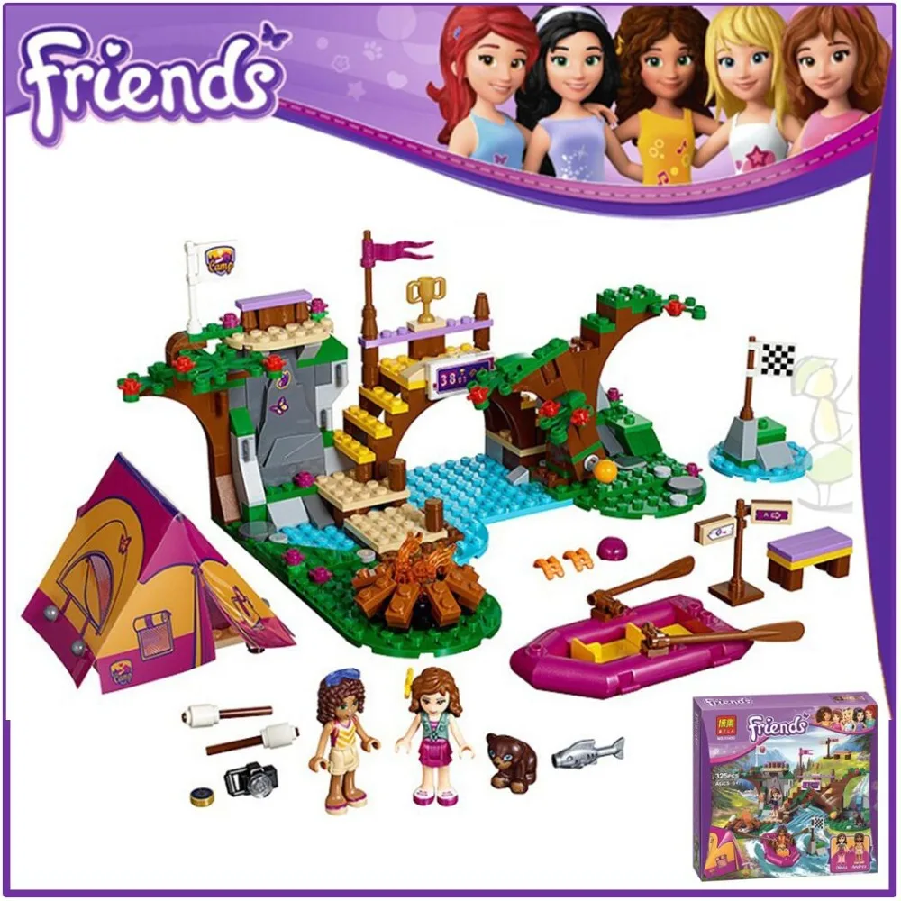 

BELA 10493 Compatible Friends Adventure Camp Rafting 41121 Building Blocks Emma Mia Figure Toys For Children Girl