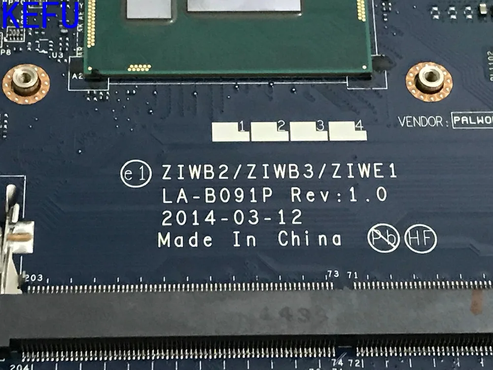 Товар kefu! ZIWB2/ZIWB3/ZIWE1 LA-B091P для lenovo B50-70 Материнская плата Intel celeron 3558U(совместим I3 I5 I7