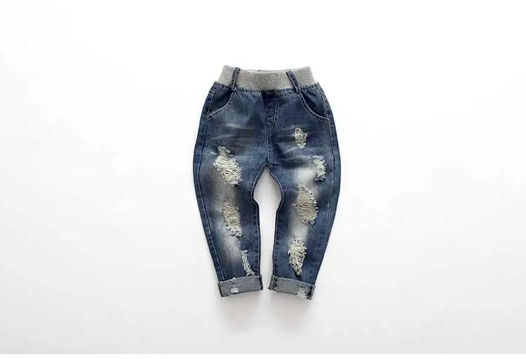 2018 Spring Autumn New 2-10 Years Children Birthday Gift Elastic Long Trousers Washed Hole Denim Baby Kids Girls Jeans Pants (11)
