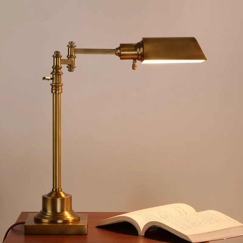 

Lampara de techo American Village Desk Study E27 LED Bedroom Table Lamp Industrial Retro Hotel Office Deco Table Light Fixture