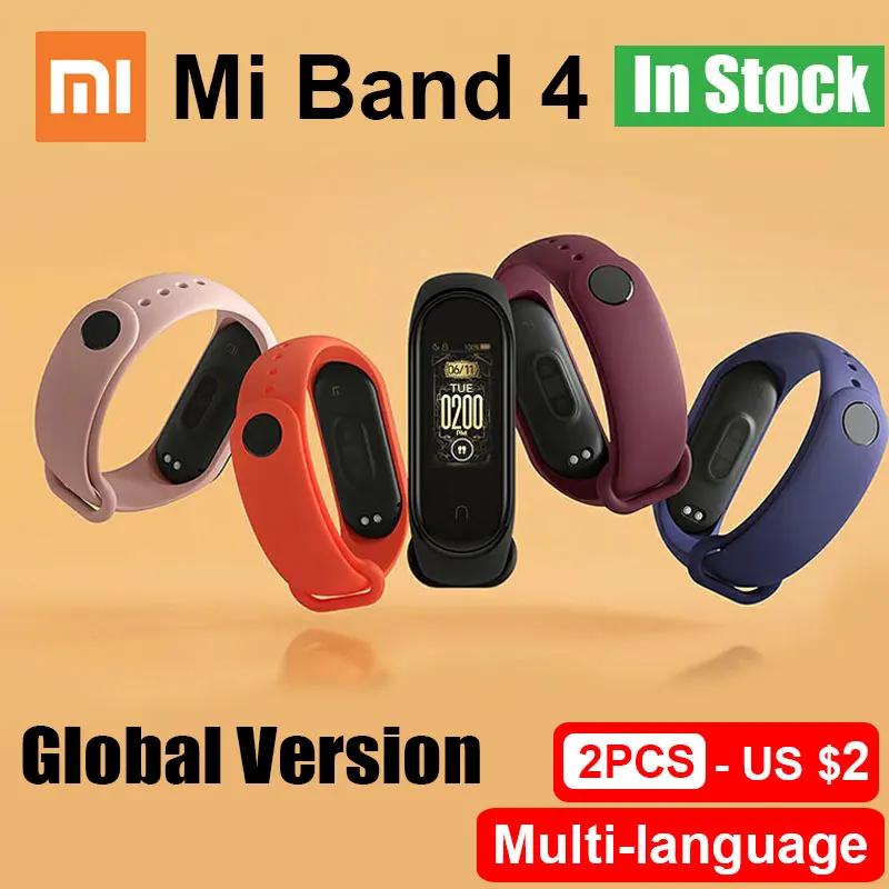 Глобальная Версия смарт браслета Xiaomi Mi Band 4 пульсометр цветной экран управления