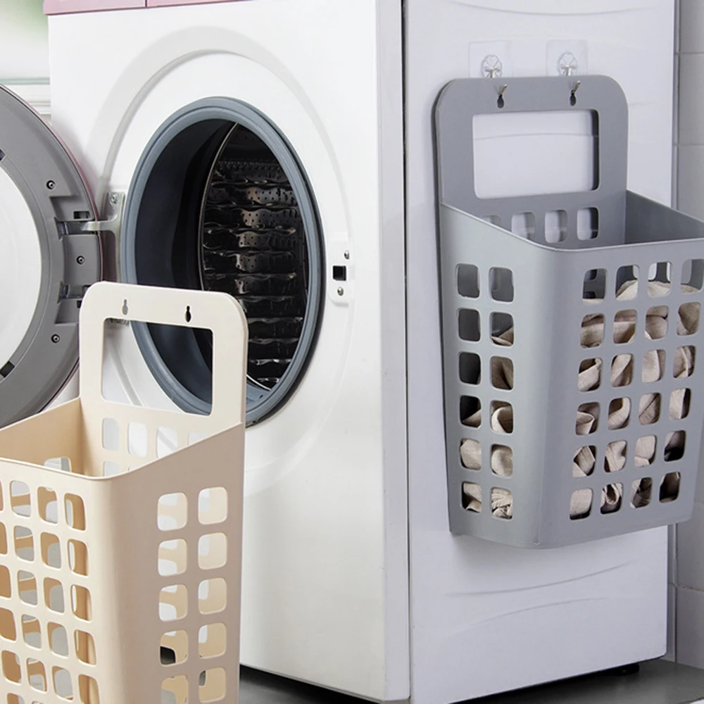 

Luxurious Suction Cup Hanging Hamper Dirty Clothes Storage Basket Plastic Storage Basket Large/Middle Size Hollow Laundry Basket