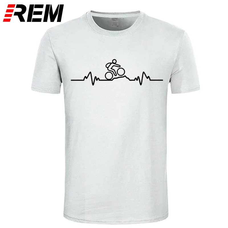 REM горный Байкер сердцебиение Пульс циклингер футболка Цикл Мода Забавный день рождения хлопок короткий рукав футболки - Цвет: 3