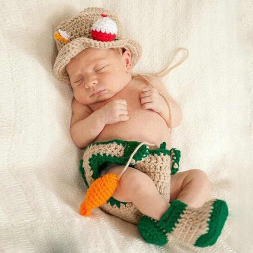 Baby Newborn Girls Boys Crochet Knit Costume Photo Photography Props Outfits