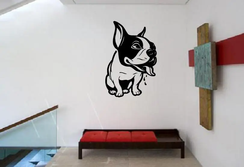 Cute French Bulldog Puppy Animal Decor Wall MURAL Vinyl Art Stickerin