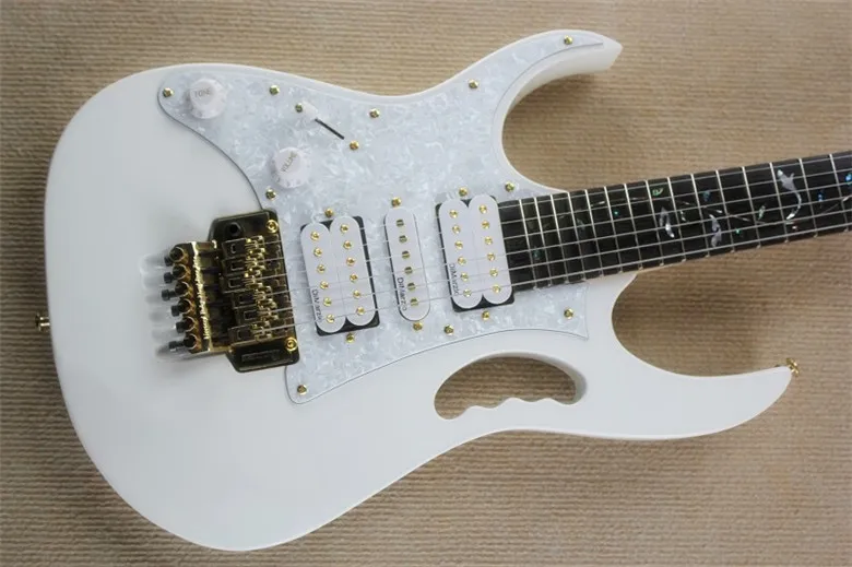 

2019 New Factory Left Handed tree of life inlays 21 to 24 frets scalloped white Electric Guitar with gold hardware