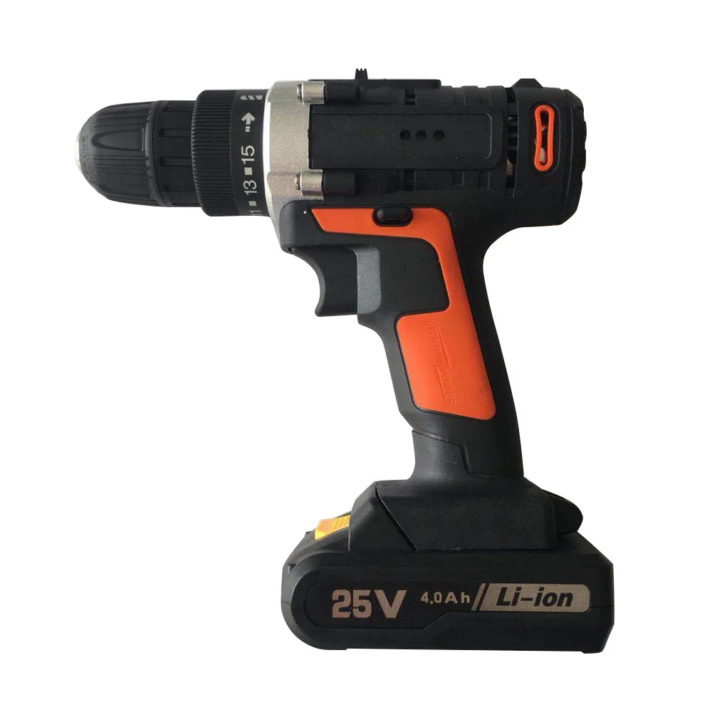 

25V Cordless Electric Drill Torque Settings Electric Impact Wrench Kit Drill Screwdriver 1/2Pcs Battery Li Battery Hand Tool