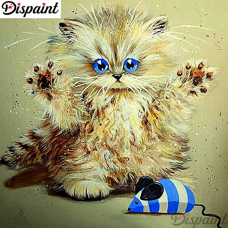 

Dispaint Full Square/Round Drill 5D DIY Diamond Painting "Cartoon cat" Embroidery Cross Stitch 3D Home Decor Gift A10128