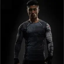 TUNSECHY Зимний Солдат Мстители 3 компрессионная рубашка мужские летние длинные футболки для фитнеса мужская одежда 3D колготки топы Футболка