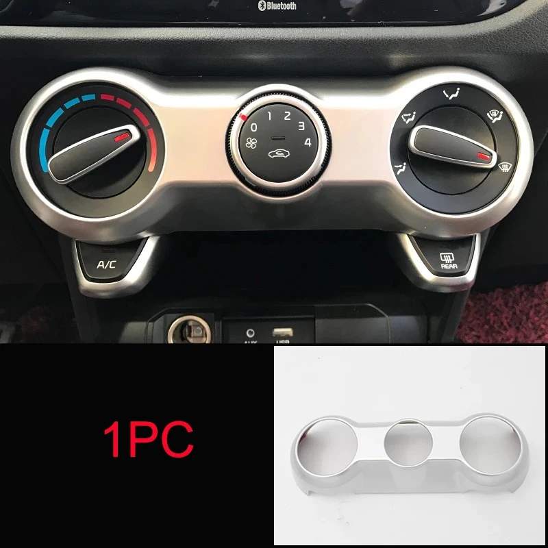 For KIA K2/KX CROSS 2017 1PC ABS Chrome Car Air Conditioner Switch Knob Panel Cover Trim Moldings Styling | Автомобили и