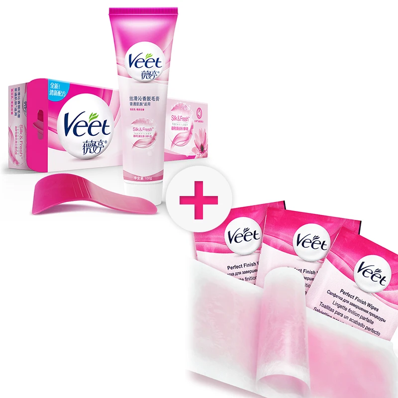 Veet крем для удаления волос + Восковая бумага нормальной кожи молочные влажные и