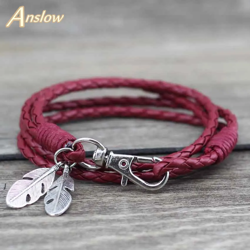 Оптовая продажа модные ювелирные изделия Anslow кожаные очаровательные браслеты