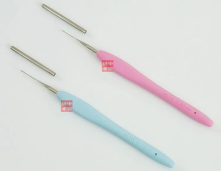 JAPAN CLOVER 43-323 Cushion Grip Aluminium Crochet Hooks needles Knitting Yarn size 1.75MM 1.5MM 1.25MM 1MM 0.9MM 0.75MM 0.6MM
