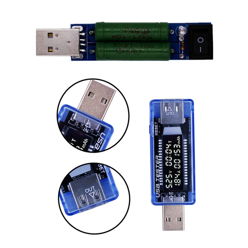USB Current And Voltage Charger Capacity Tester Doctor Power Meter Text Voltmeter include the Load Resistance 15% | Инструменты