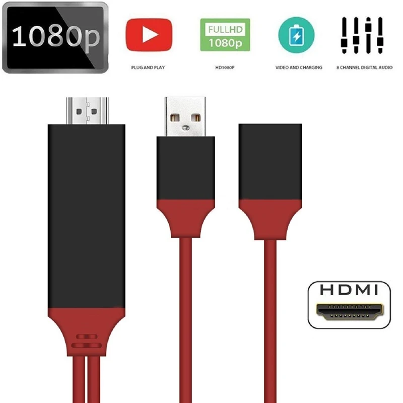 

Hot HDMI Cable Adapter Smart Converter 3 in 1 Cable for iPhone 7 6S 8 X PLAY Video Cable For Lighting to HDMI Adapter USB Cable