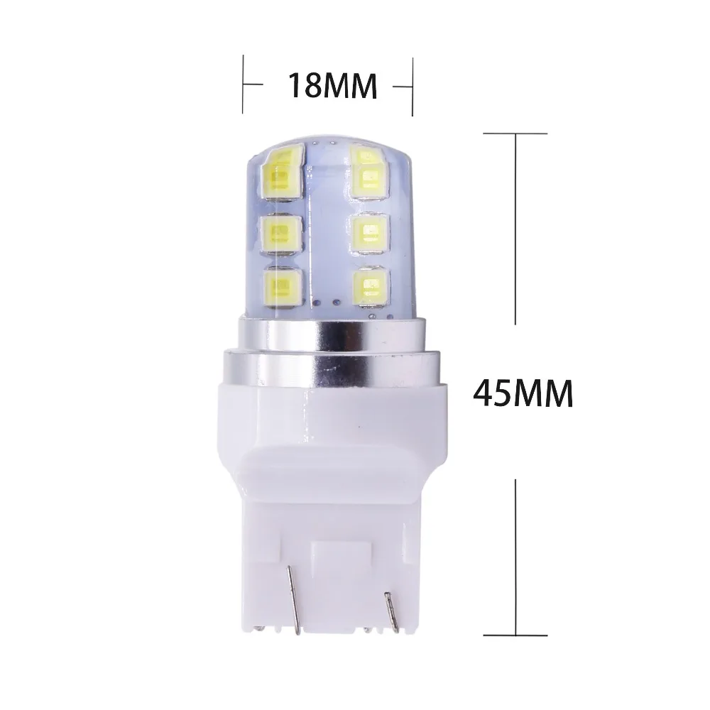 LYMOYO 10 шт./лот T20 7443 стробоскоп вспышка светильник s 12 SMD 2835 Светодиодный силиконовый задний фонарь тормозной светильник стояночный светильник белый красный DC12V