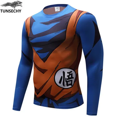 Аниме Dragon Ball Z Супер Saiyan Vegeta Goku Футболка мужская Dragon ball костюм косплей фитнес под футболки homme - Цвет: picture color