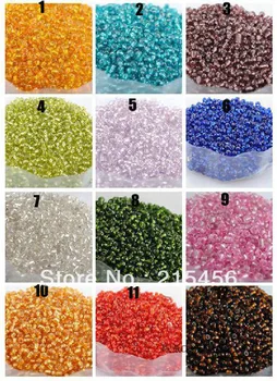 

DIY2mm cross stitch multiple colors of glass beads wholesale about 6000pcs/lot free shipping