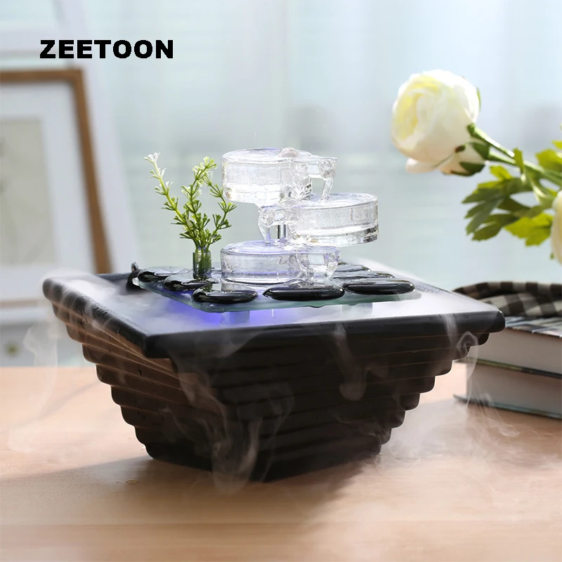 LED Millstone Fountain Wedding Ornament Tabletop Air Humidifier