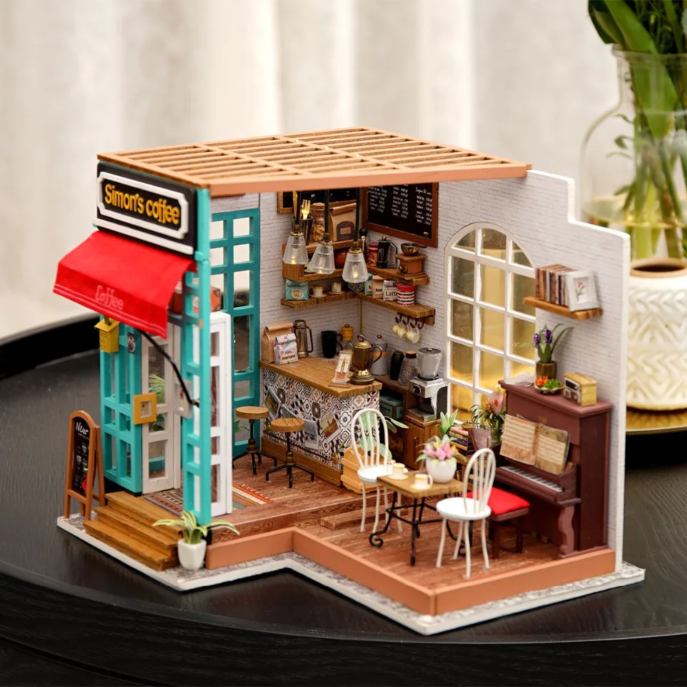 

Robotime DIY Wooden Miniature Dollhouse Handmade Crafts Decor Assembly Doll House Model Building Kits Toys For Children DG109
