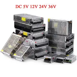 Трансформаторы освещения DC 5 В 12 В 24 В 36 В Питание адаптер 5 12 24 36 В 1A 2A 3A 5A 6A 8A 10A 15A 20A светодио дный драйвер Светодиодные ленты лаборатории