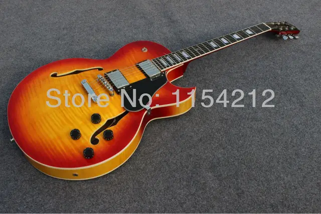 Cheap New Arrival High-quality Jazz hollow body electric Guitar honey sunburst F-hole