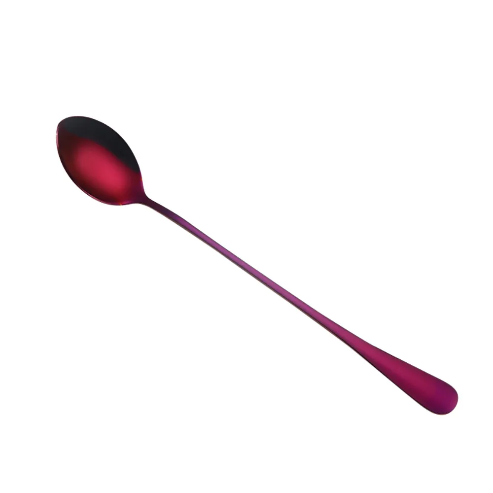 Новая красочная ложка с длинной ручкой столовые приборы кофейные питьевые Инструменты кухонный гаджет чайные Десертные Ложки Посуда# T2
