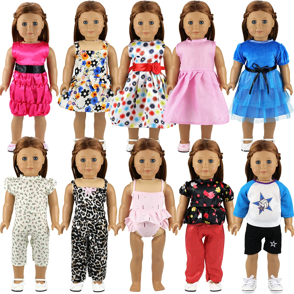 

New Fashion Handmade 10 Items/Set Doll Clothes 43 cm accessories Dolls dress For 18 inch baby Toys DIY GIFT Present for kids