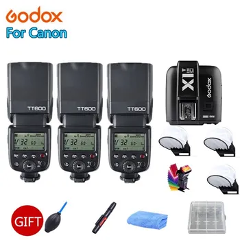 

3x Godox TT600 2.4G Wireless X System Camera Flash HSS Speedlite + X1T-C Transmitter for Canon Cameras + Softbox + gift kit