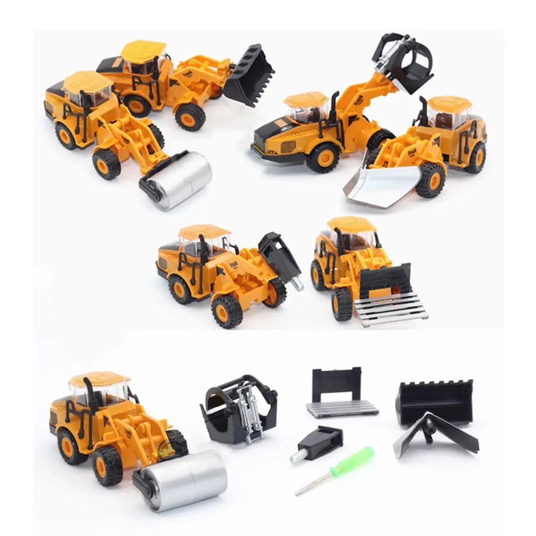 MALI-6-in-1 hydraulic engineering vehicle series Automobile toy 1:50 alloy excavator toy car