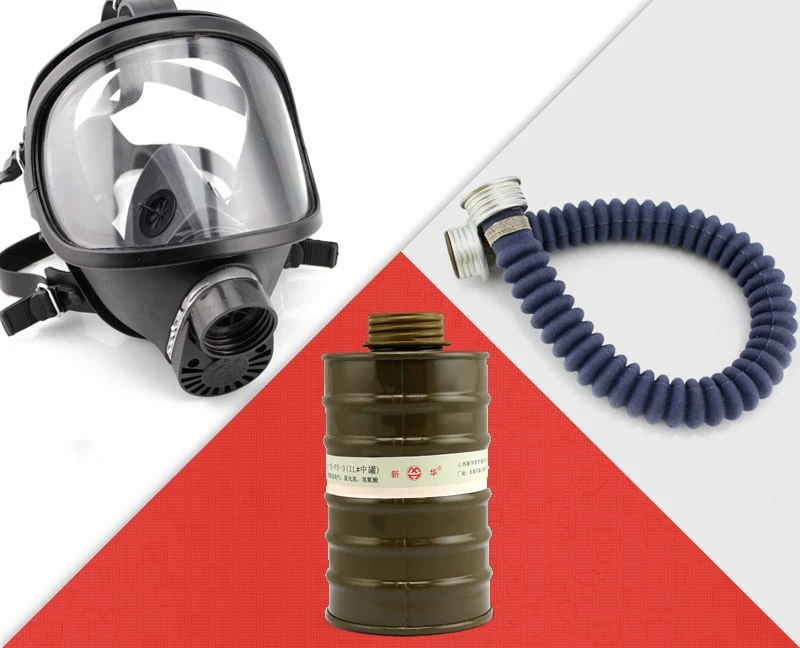 

MF14 Full Face Gas Mask Large Field of Chemical Single Tank With Cartridge Tank Z-B-P3-3 Against Hydrocyanic acid/norganic gases