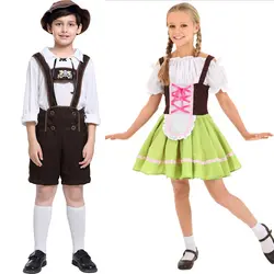 Для мальчиков и девочек Октоберфест Косплэй костюм мальчиков и девочек баварский карнавал Костюмы дети германия пивной фестиваль костюм
